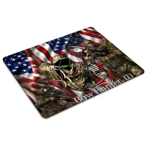 Bow Hunter American Flag Camo sichqoncha paneli Kompyuterlar noutbuk ofis stoli aksessuarlari uchun moslashtirilgan sichqoncha paneli Sirpanmaydigan kauchuk asosli sichqoncha panellari - GOODSPROUT (1)