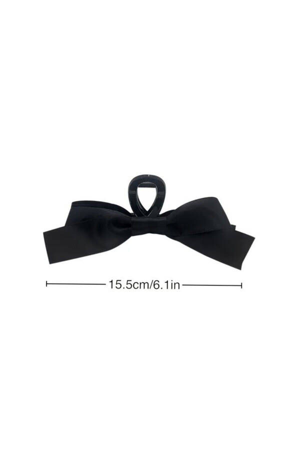 Bow-shaped clip buckle Black Gray Double Bow - 3