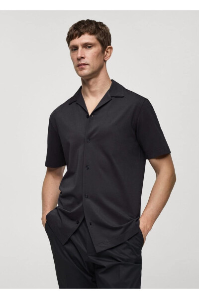 Bowling Collar Cotton Shirt 