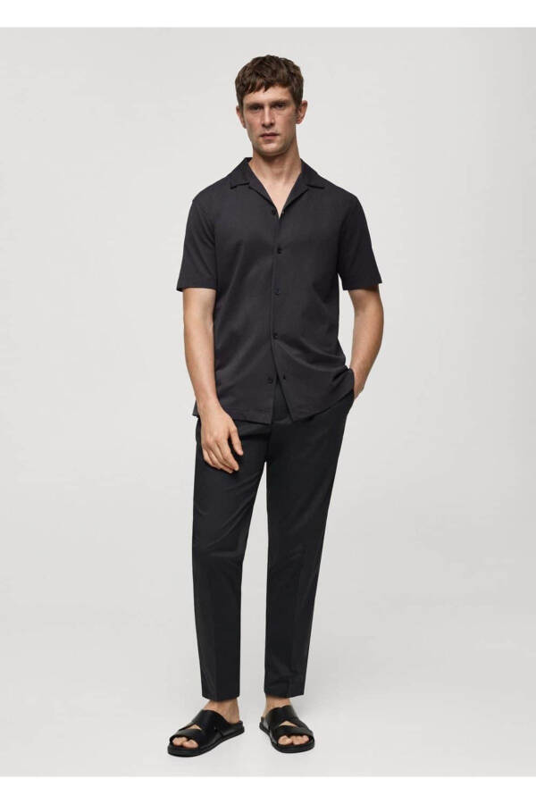 Bowling Collar Cotton Shirt - 2