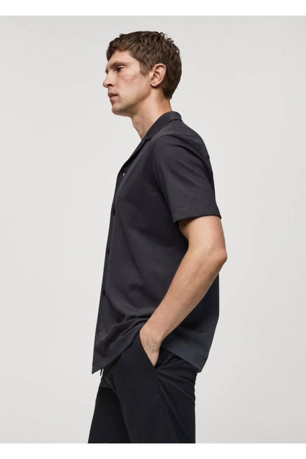 Bowling Collar Cotton Shirt - 5