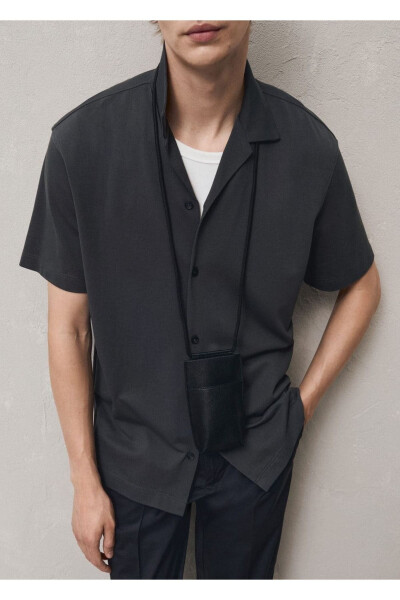 Bowling Collar Cotton Shirt - 8