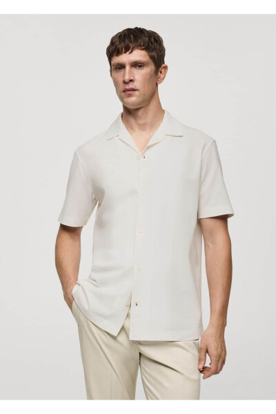 Bowling Collar Cotton Shirt - MANGO MAN