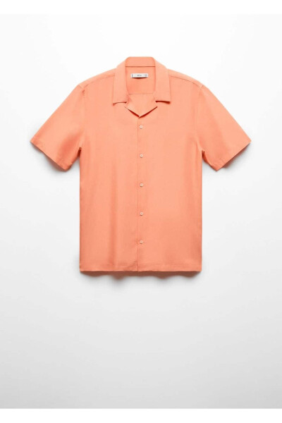 Bowling collar linen blend shirt - 3