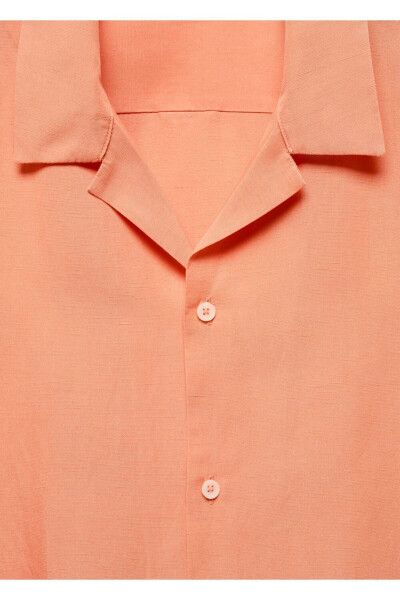 Bowling collar linen blend shirt - 6