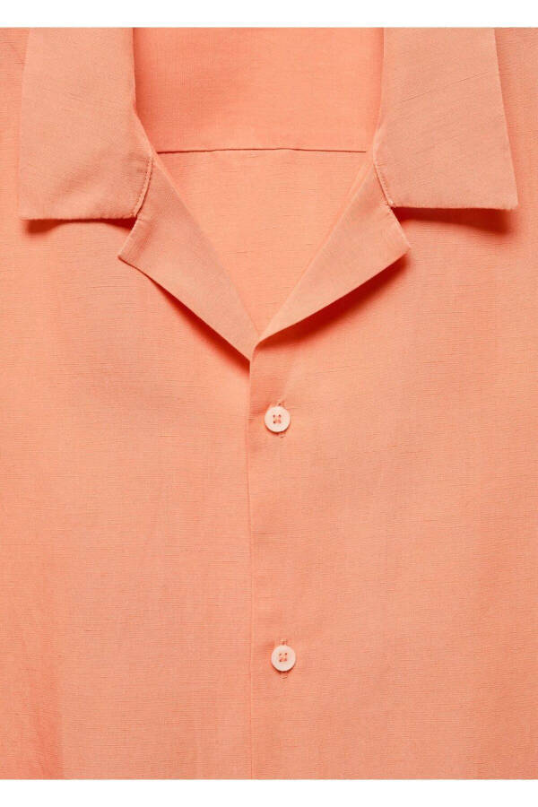 Bowling collar linen blend shirt - 6