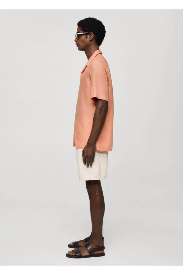 Bowling collar linen blend shirt - 7