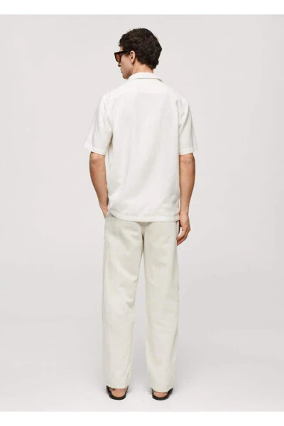 Bowling collar pocket linen shirt - 4