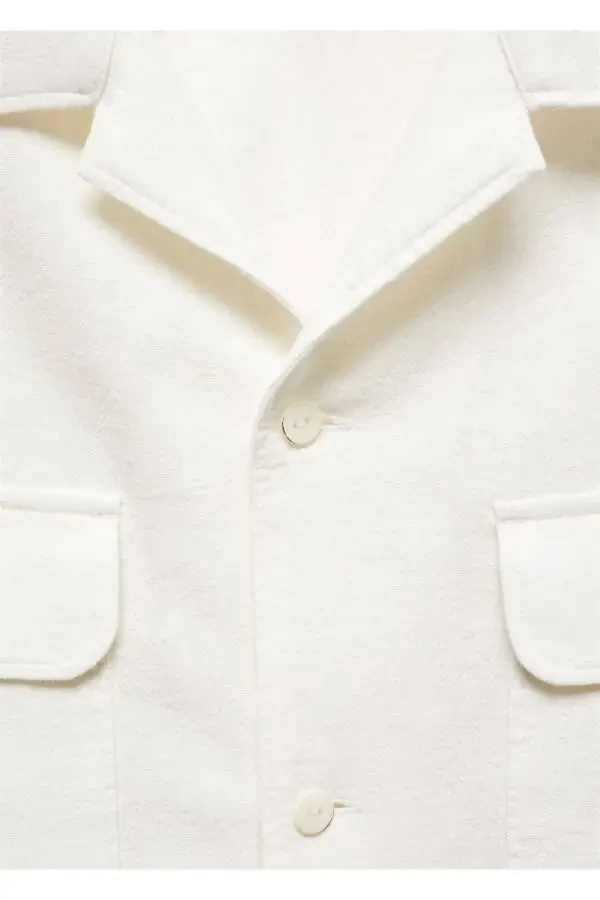 Bowling collar pocket linen shirt - 6