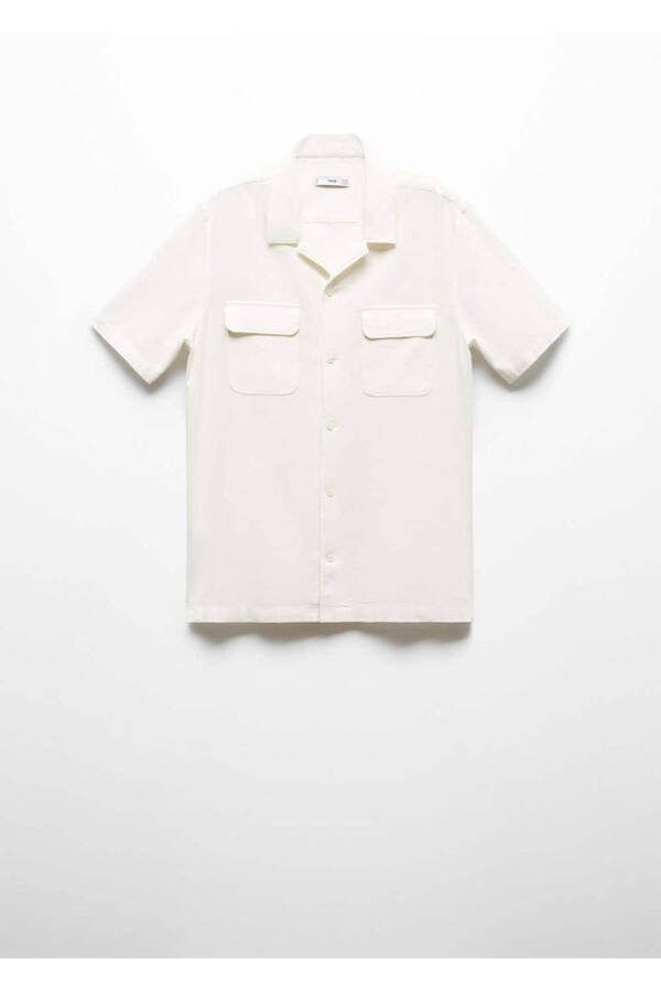 Bowling collar pocket linen shirt - 3
