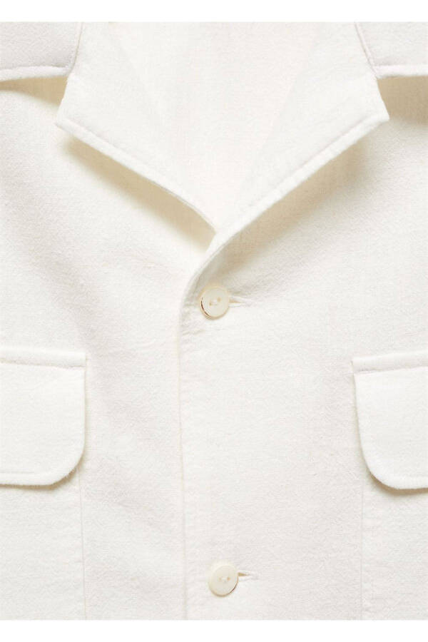 Bowling collar pocket linen shirt - 6