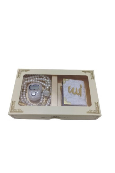 Boxed Mevlit Gift Set (Mini Quran + Pearl Tasbih 99 + Tasbih with Stones) - 1