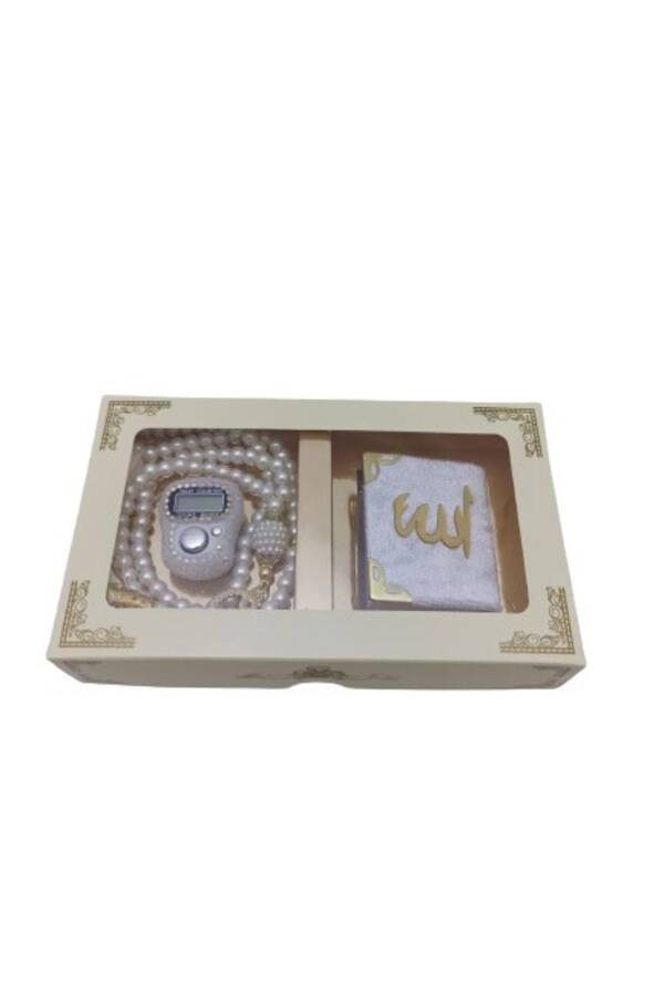 Boxed Mevlit Gift Set (Mini Quran + Pearl Tasbih 99 + Tasbih with Stones) - 1