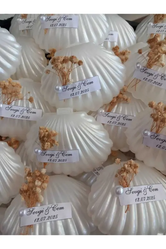 Boxed Oyster Candle Wedding, Engagement, Proposal, Henna, Mawlid, Birthday, New Year Gift - 20 Pieces - 2