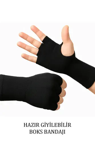 Boxing Bandage Black Ready Bandage Gloves Wearable Boxing Bandage Ready Boxing Bandage Hand Wraps Ready - 1