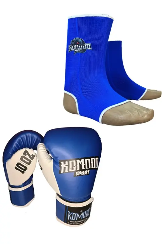 Boxing Gloves 10 oz / Kick Boxing, Muay Thai Foot Sock - BLUE - KOMODO SPORT