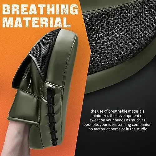 Boxing Pads for Men, Women, & Kids, Leather Focus Mitts for Martial Arts, Boxing Training, Curved Punch Mitts for Karate, Kickboxing, Muay Thai, Taekwondo - 5