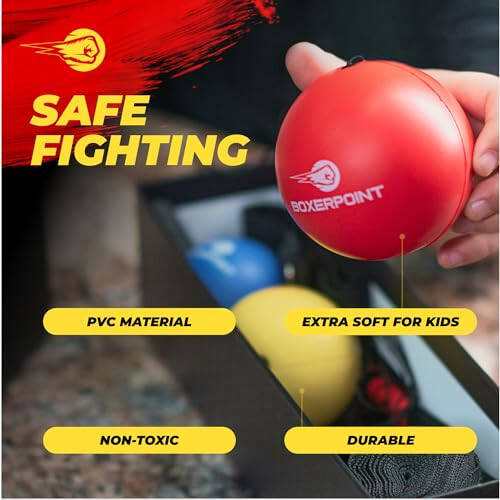 Boxing Reflex Ball for Adults and Kids - React Reflex Balls on String with Headband, Carry Bag and Hand Wraps - Improve Hand Eye Coordination, Punching Speed, Fight Reaction - 3