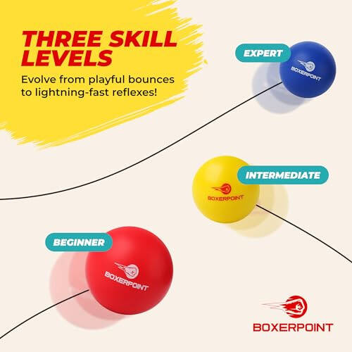 Boxing Reflex Ball for Adults and Kids - React Reflex Balls on String with Headband, Carry Bag and Hand Wraps - Improve Hand Eye Coordination, Punching Speed, Fight Reaction - 5