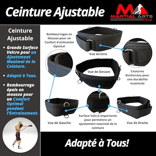 Boxing Resistance Bands for MMA Martial Arts Resistance Training at Home for Punches/Kicks, 150lbs Exercise Bands Full Body Fitness Workout to Enhance Explosive Power/Speed/Agility - 6