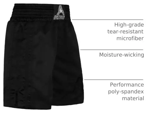 Boxing Shorts for Men & Women - Full Length Pro-Style Trunks - 4