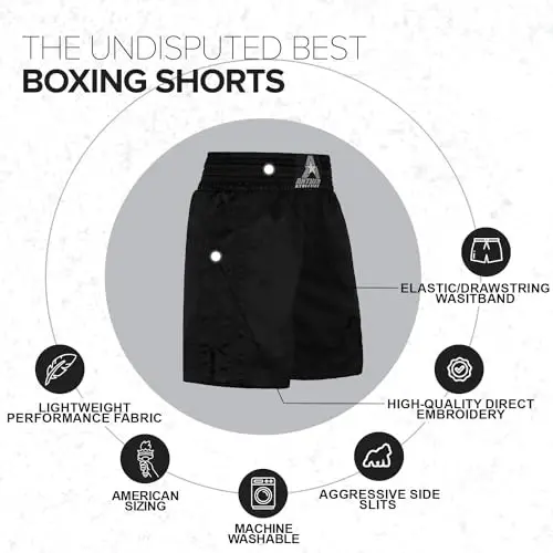 Boxing Shorts for Men & Women - Full Length Pro-Style Trunks - 5