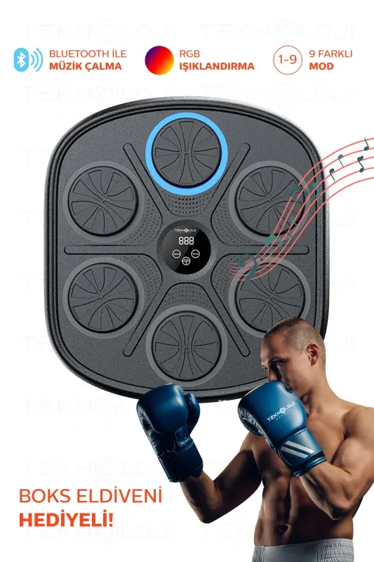Boxing Training Machine RGB Music Bluetooth Speaker Young Adult Boxing Exercise Gloves Gift - TEKNOLOJI GELSIN