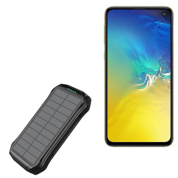 BoxWave Charger Compatible with Samsung Galaxy S10e - Solar Wireless Rejuva PD Power Pack (16000mAh), Solar Powered Backup Power Bank for Samsung Galaxy S10e - Jet Black - 1