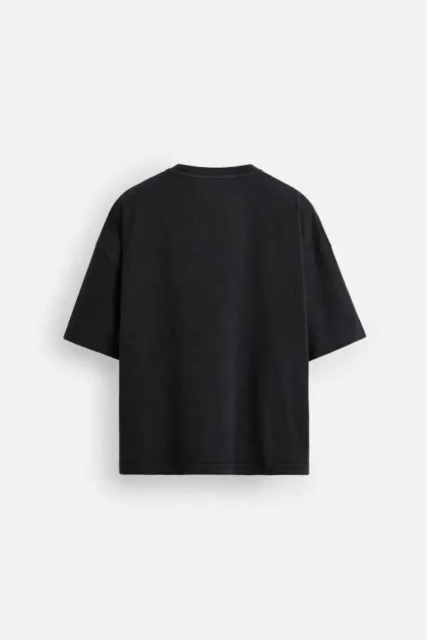 BASIC YIKANMIŞ OVERSIZE TİŞÖRT-Antrasit grisi - 7