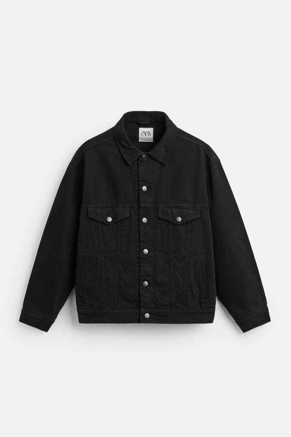 BOXY FIT DENIM JACKET - Black - 6