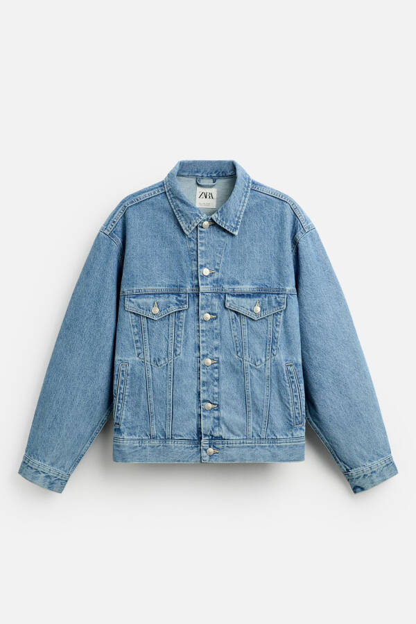 BOXY FIT DENIM JACKET - Light Blue - 16