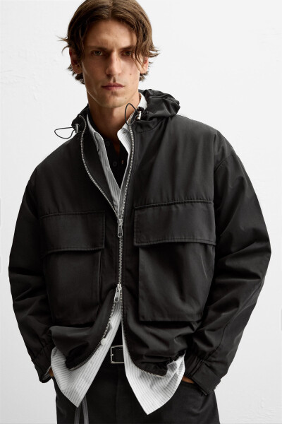 BOXY FIT TECHNICAL PARKA - Black - 5