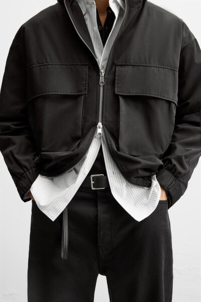 BOXY FIT TECHNICAL PARKA - Black - 8