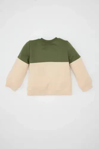 Boy Baby Bicycle Crew Neck Color Block Soft Fleece Sweatshirt A9753a524wn - 3