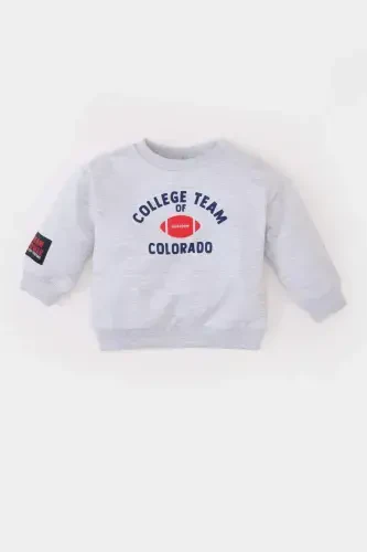Boy Baby Bicycle Crewneck Printed Sweatshirt E3674A525SP - 1