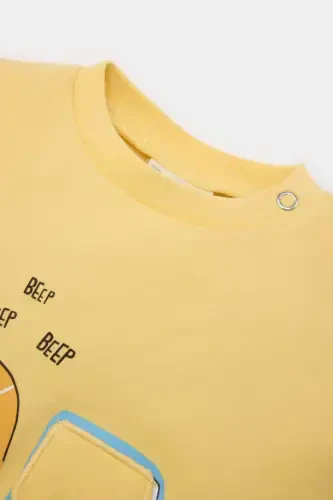 Boy Baby Car Print 2-Piece Set Long Sleeve Waffle T-Shirt Elastic Waist Bottom E2396a525sp - 3