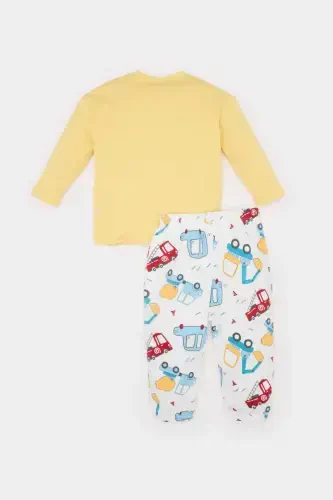 Boy Baby Car Print 2-Piece Set Long Sleeve Waffle T-Shirt Elastic Waist Bottom E2396a525sp - 4