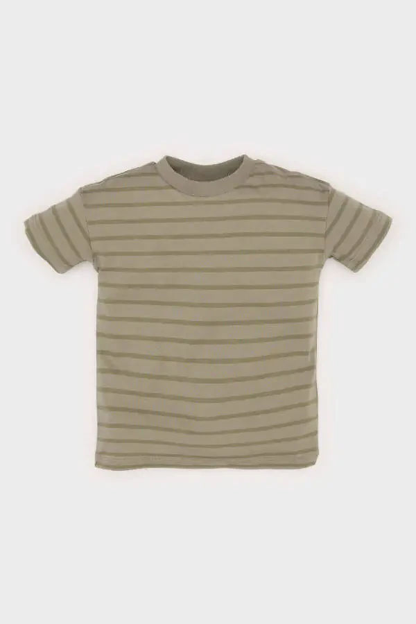 Boy Baby Crew Neck Striped Short Sleeve T-Shirt - 1