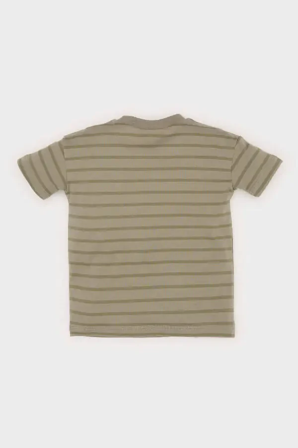 Boy Baby Crew Neck Striped Short Sleeve T-Shirt - 4