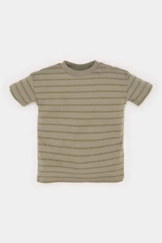 Boy Baby Crew Neck Striped Short Sleeve T-Shirt - 1