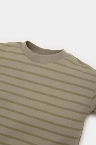 Boy Baby Crew Neck Striped Short Sleeve T-Shirt - 2