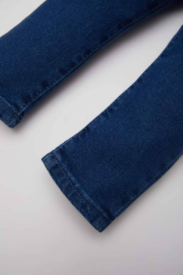 Boy Baby Elastic Waist Straight Leg Basic Plain Jean Pants-Mint Blue - 6