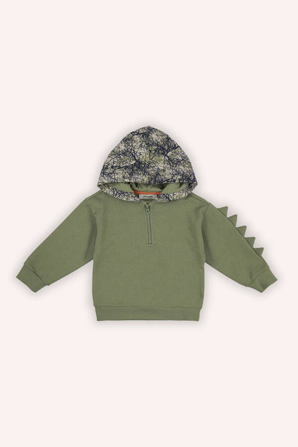Boy Baby Hooded Khaki Sweatshirt - 1