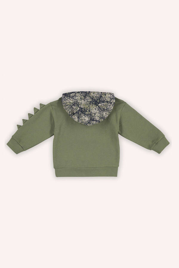 Boy Baby Hooded Khaki Sweatshirt - 2