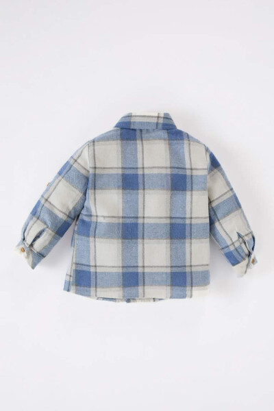 Baby Boy Plaid Flannel Long Sleeve Shirt-Blue - 5