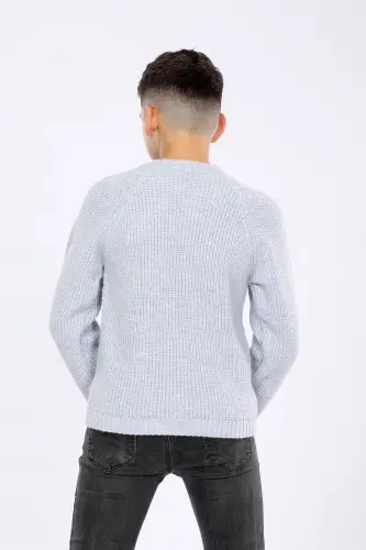 Boy Kids Regular Fit Basic Knitwear Sweater (4-13) Years - BABY BLUE - 4