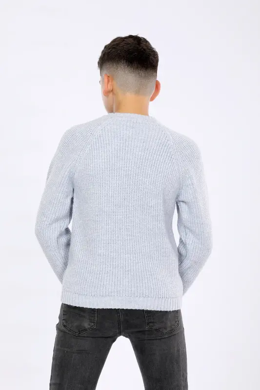 Boy Kids Regular Fit Basic Knitwear Sweater (4-13) Years - BABY BLUE - 4