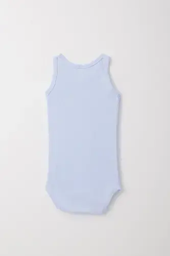 Boy, Snap Button Romper Bodysuit, Jacquard, 9 Months-3 Years, Light Blue - BREEZE (1)