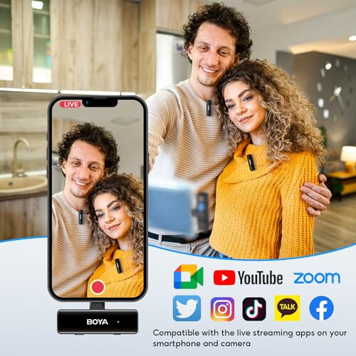 BOYA BOYALINK iPhone Android Kamera İçin Kablosuz El Kravat Mikrofonu, Her Şey Dahil Kravat Çift Mikrofon Sistemi & Şimşek & USB-C Girişleri & Akıllı Telefonlar DSLR YouTube Facebook Canlı Yayın İçin Pil Kılıfı - 12