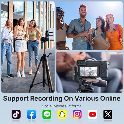 BOYA BY-V4D Wireless Lavalier Microphone for iPhone iPad with Charging case, 18H Battery Life, 650ft Range, 4-Channel Omnidirectional Noise Canceling Lapel Mics for Video Recording Interview Vlog - 6